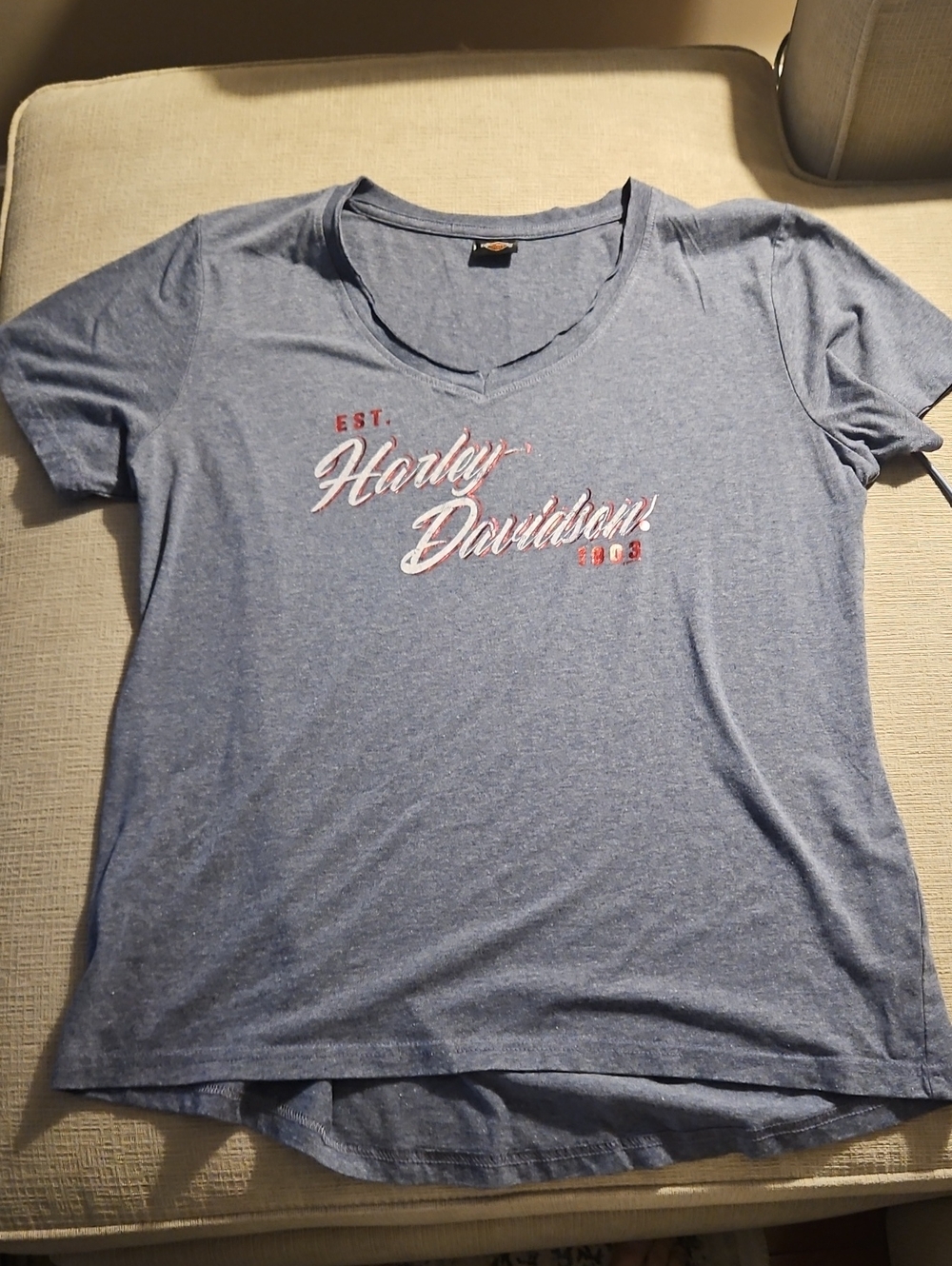 Large HARLEY DAVIDSON V NECK T-shirt